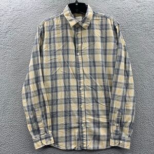 SELECTED HOMME Shirt Mens Medium 15.75 Button Up Plaid Slim Fit